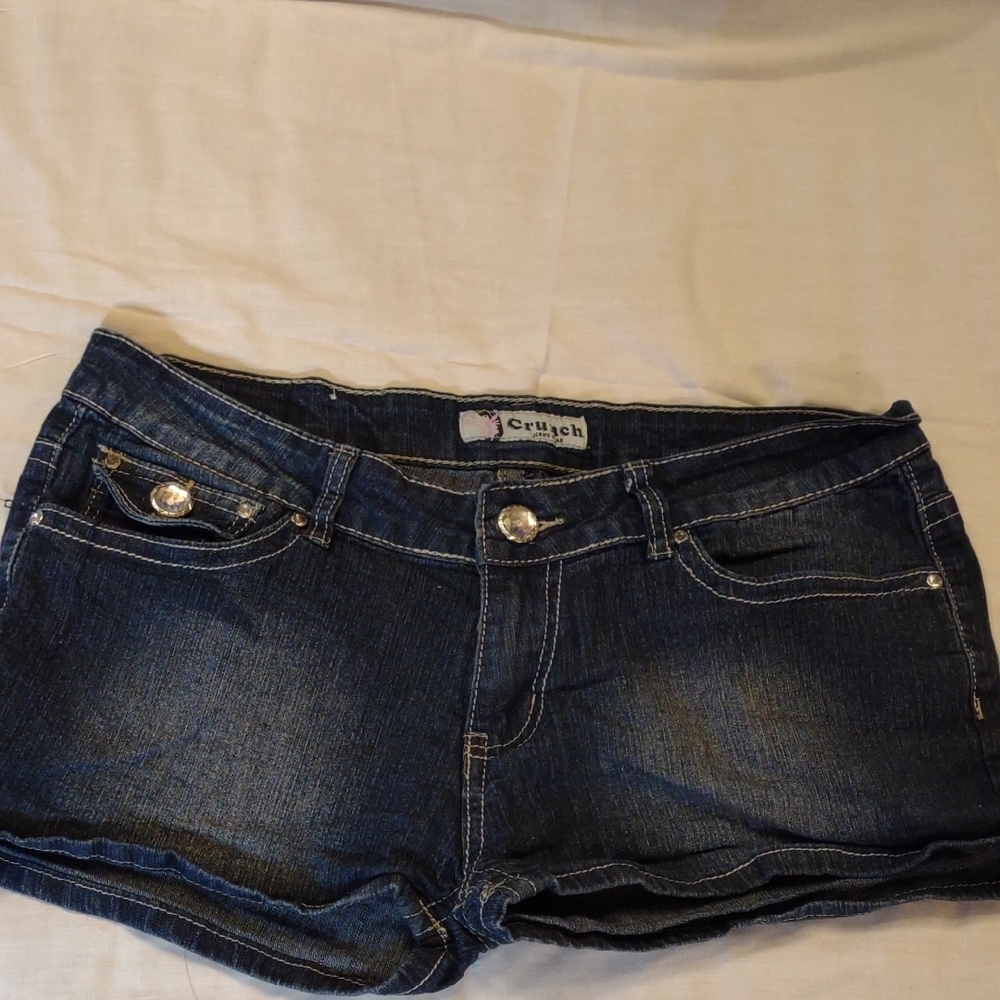 Crush Dark Wash Denim Short Shorts -  Size 13